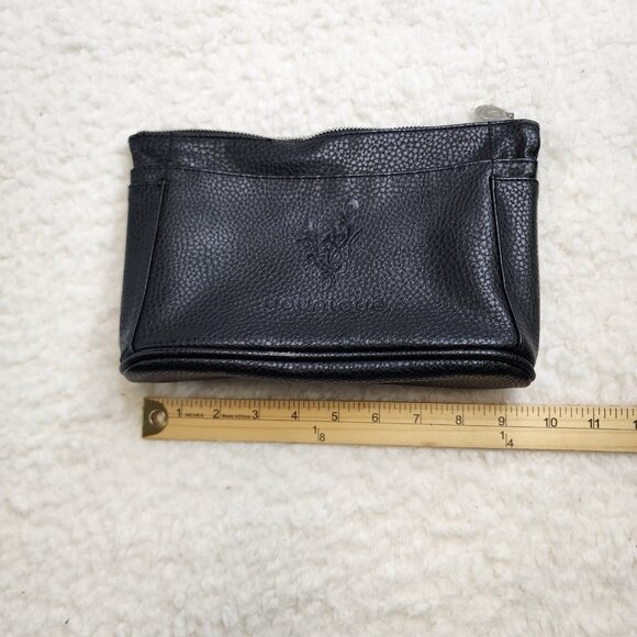 Younique Purse Organizer Makeup Bag Tote Craft Black Silver Zipper Purple Liner - Picture 3 of 11